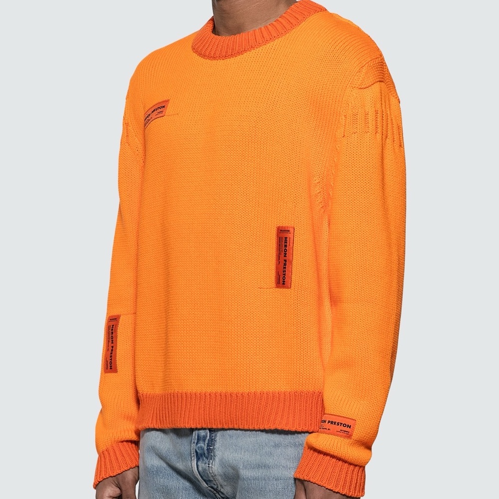 Rare Heron Preston Crazy Label Cotton Sweater made in Italy Sz M